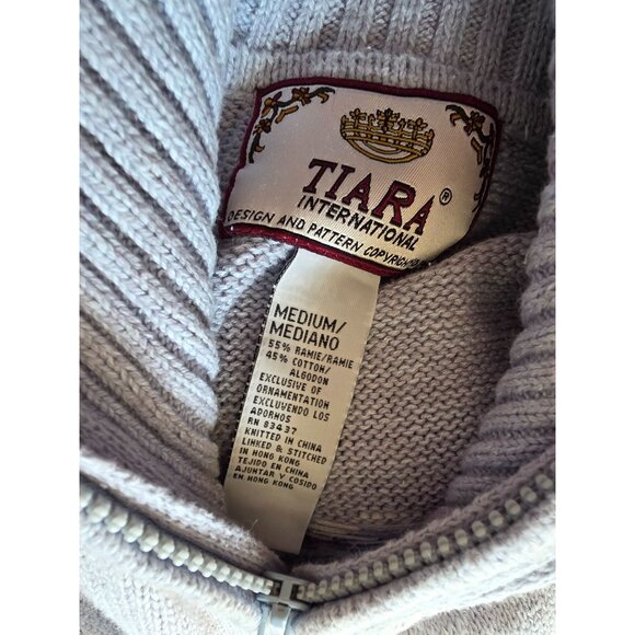 Vintage Tiara International Medium Nordic Zip-Up Sweater - Picture 3 of 6